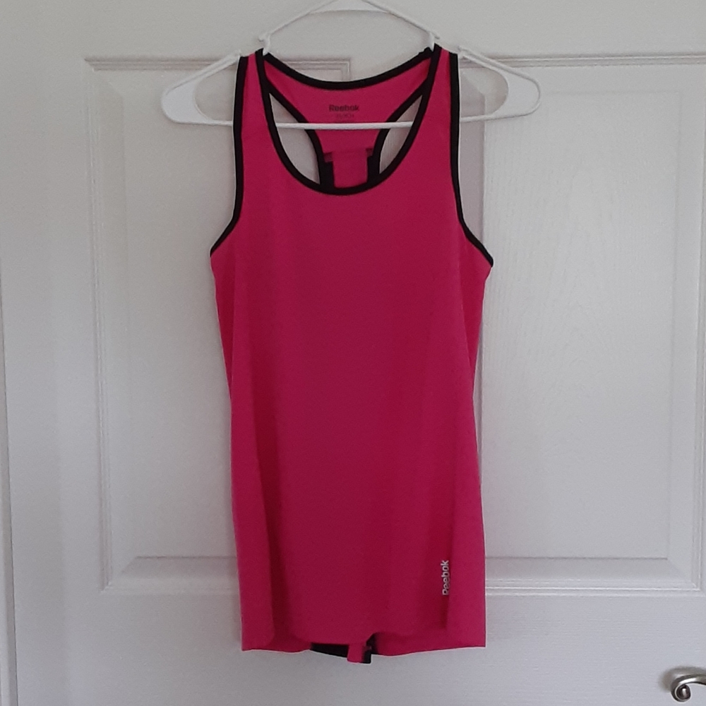 Hot pink and black Reebok tank